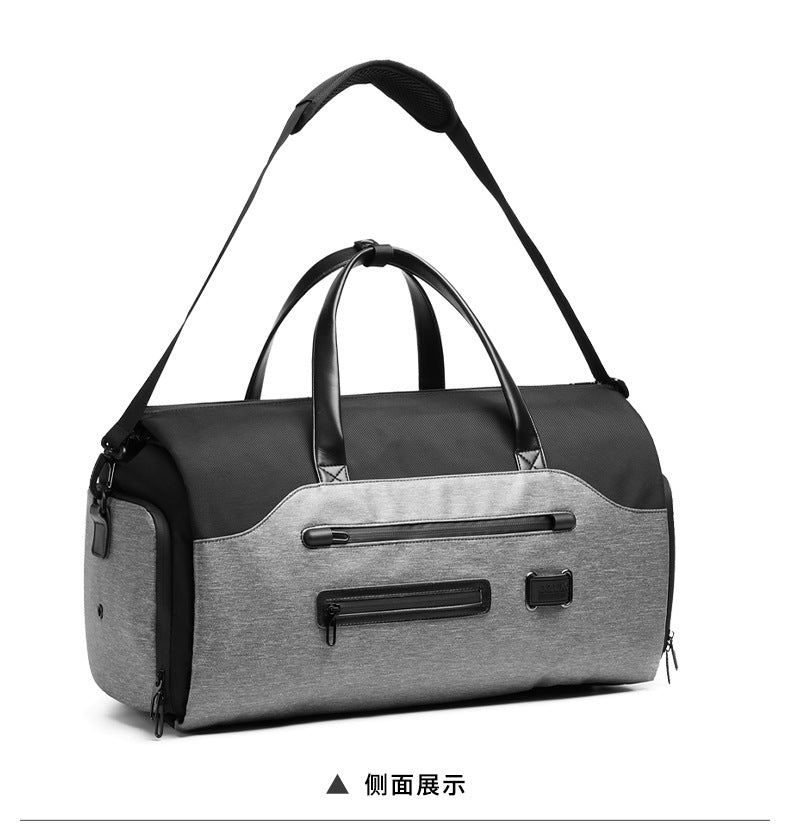 Men's Travel Bag Foldable Suit Gym Bag Large Capacity Multifunctional Waterproof Short Trip Handheld Shoulder Luggage Bag