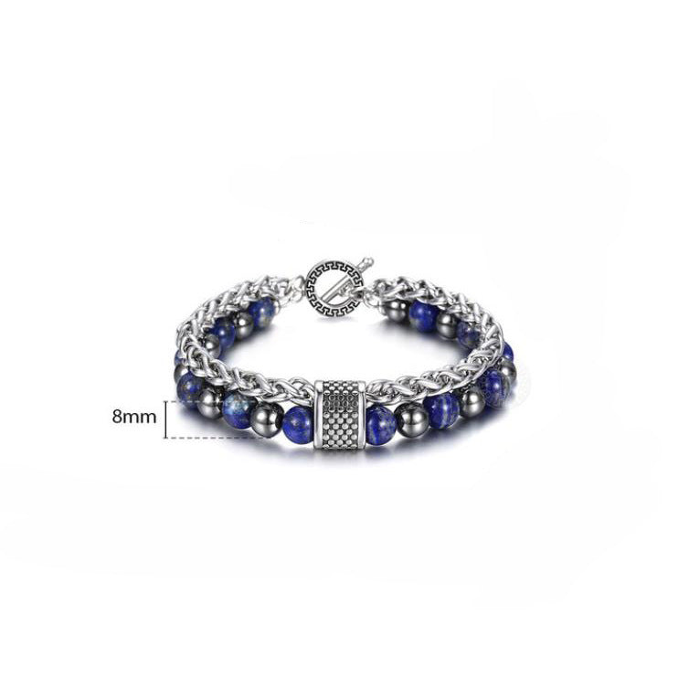 108Pink Quartz Bracelet Lotus Lucky Tree Pendant Labradorite Braided Bracelet Agate Tiger Eye Elastic Bracelet