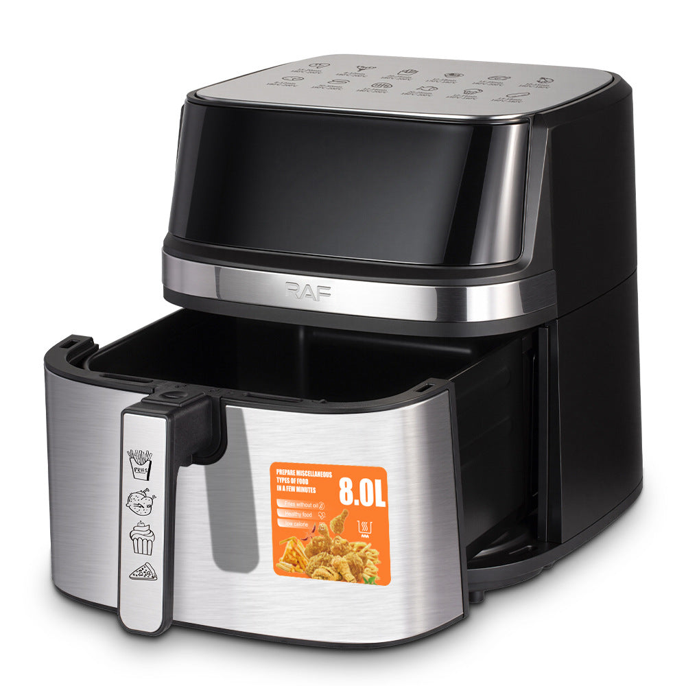RAF European Standard8L Multifunctional Household Electric Fryer Visual Intelligent Touch Screen Oil-free Air Fryer Large Capacity