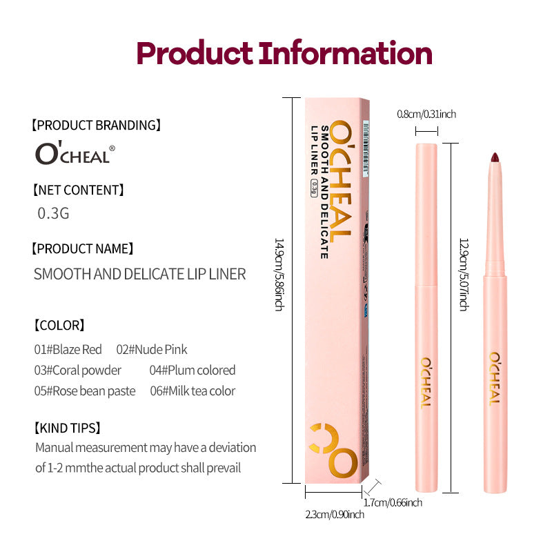 OCHEAL Ouqianya Lip Liner Long-lasting Waterproof Matte Lipstick Packaging Lip Makeup