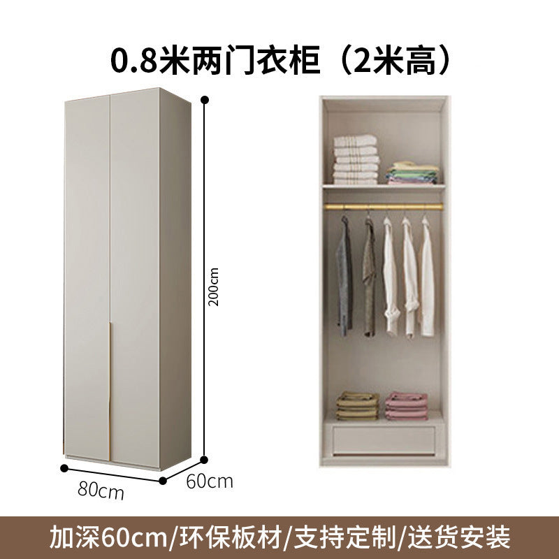 One-Door to Ceiling Heightened Solid Wood Wardrobe for Home Bedroom, Double Door Simple Assembly Cabinet, European Pine Board Storage Cabinet, Wardrobe