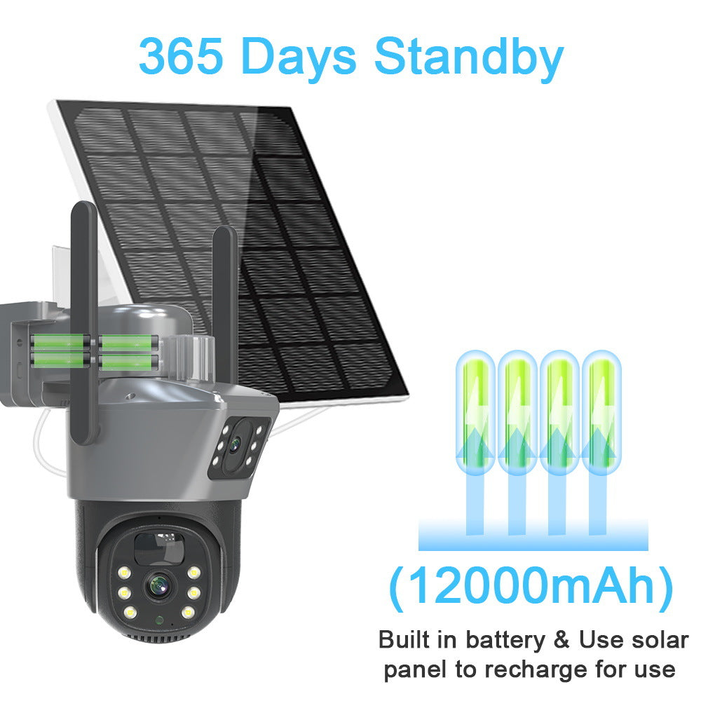 V380Solar Monitor Outdoor Dual Screen Binocular Camera4gsolarcamera Camera