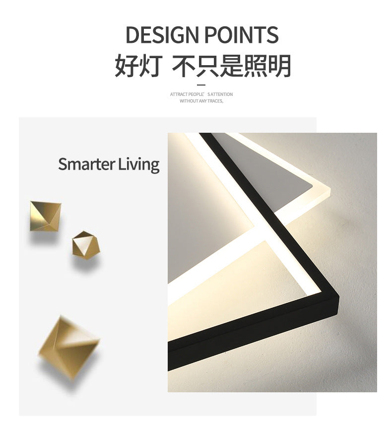 Nordic Living Room Lamp Rectangular Household Elegant Ceiling Lamp led Master Bedroom Lamp Iron Art Room Lamp Zhongshan Lighting