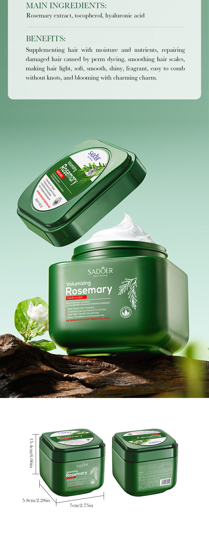 Rosemary Rosemary500ml SADOER Repair Nourishing Smooth Hair Conditioner  Wholesale