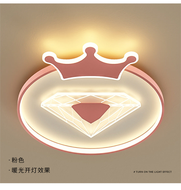 Children's Room Crown Ceiling Lamp led Room Bedroom Lamp Iron Art Boys Girls Energy-saving Eye Protection Cartoon Lamp Wholesale