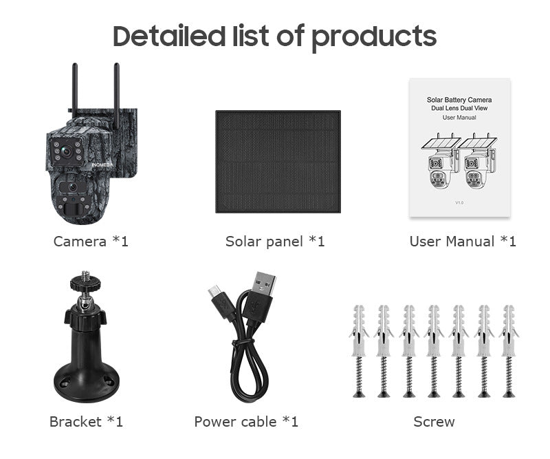 Private Model4G Solar camera dual lens dual view6MP HD Outdoor Camouflage Surveillance Camera