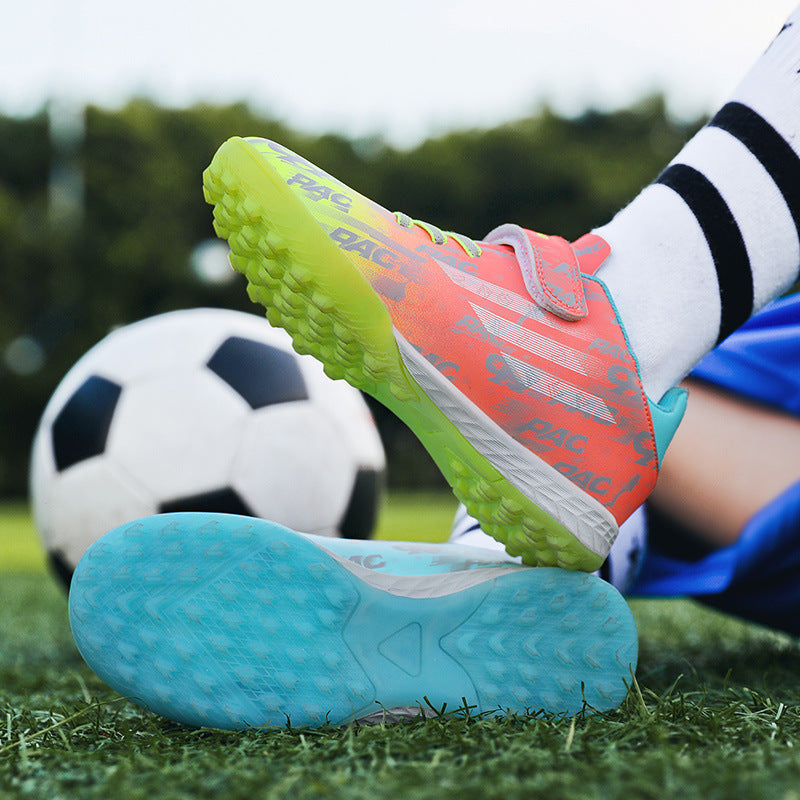 New Children's Magic Sticker Broken Nail Training Football Shoes Girls Boys Primary School Students Competition Training Sneakers