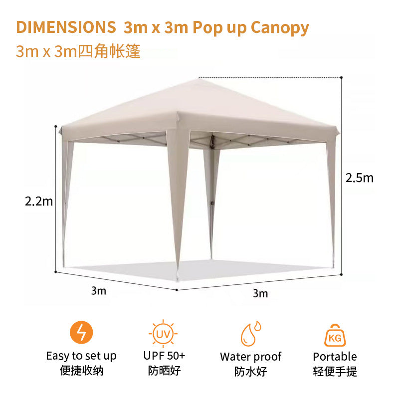 foreign trade four-corner folding tent12kg Hollow Frame Outdoor Activity Sunshade Rainproof Canopy with Enclosure