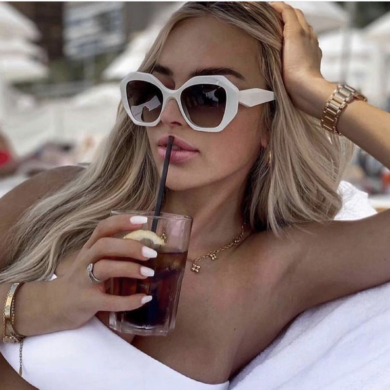 Sunglasses for Women New Irregular Frame Sunglasses for Women European and American Trendy Large Frame Sunglasses Sun Protection Glasses