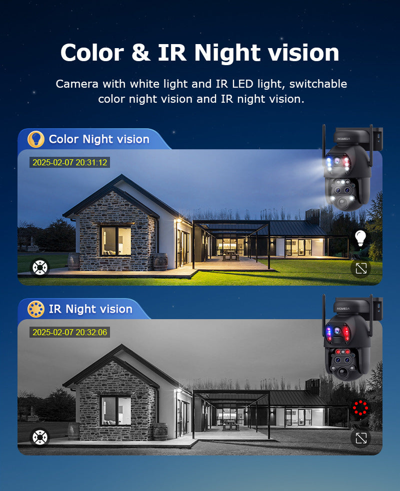 Low power consumption solar surveillance camera with three lenses152x Zoom Pan Tilt Camera UBOX Intelligence