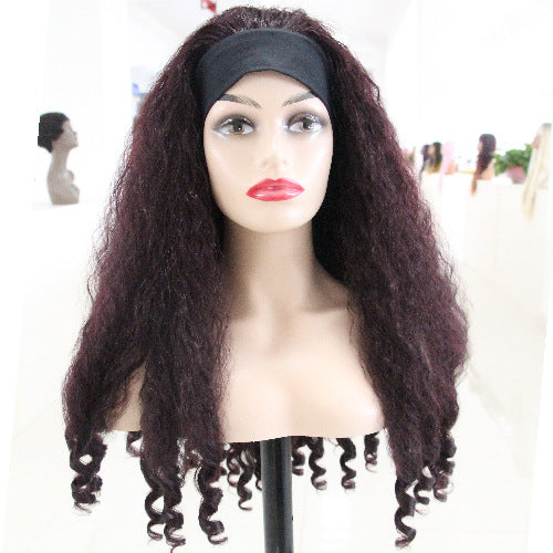 Africa Afro YAKI curly Ribbon Hair Band Curly Hair Chemical Fiber Wig