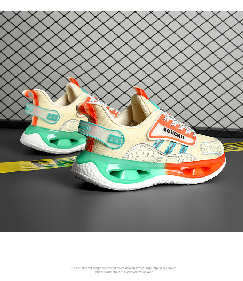 Autumn Hot-Selling Popcorn Rubber Non-Slip Wear-Resistant Sports Running Shoes Mesh Breathable Couple Trendy Casual Shoes