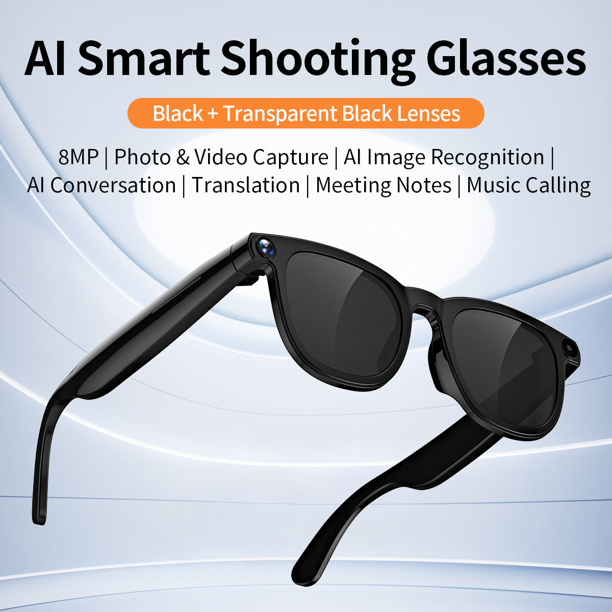 V3Smart Glasses800100 Megapixel Camera AI Translation Character Recognition Anti-Shake1200P Video Recording Audio Recording