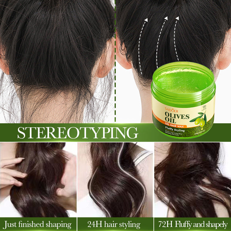 Full English Olive Oil Hair Styling Wax SADOER Nourishing Gel Styling Fluffy Hair Wax  Foreign Trade Wholesale
