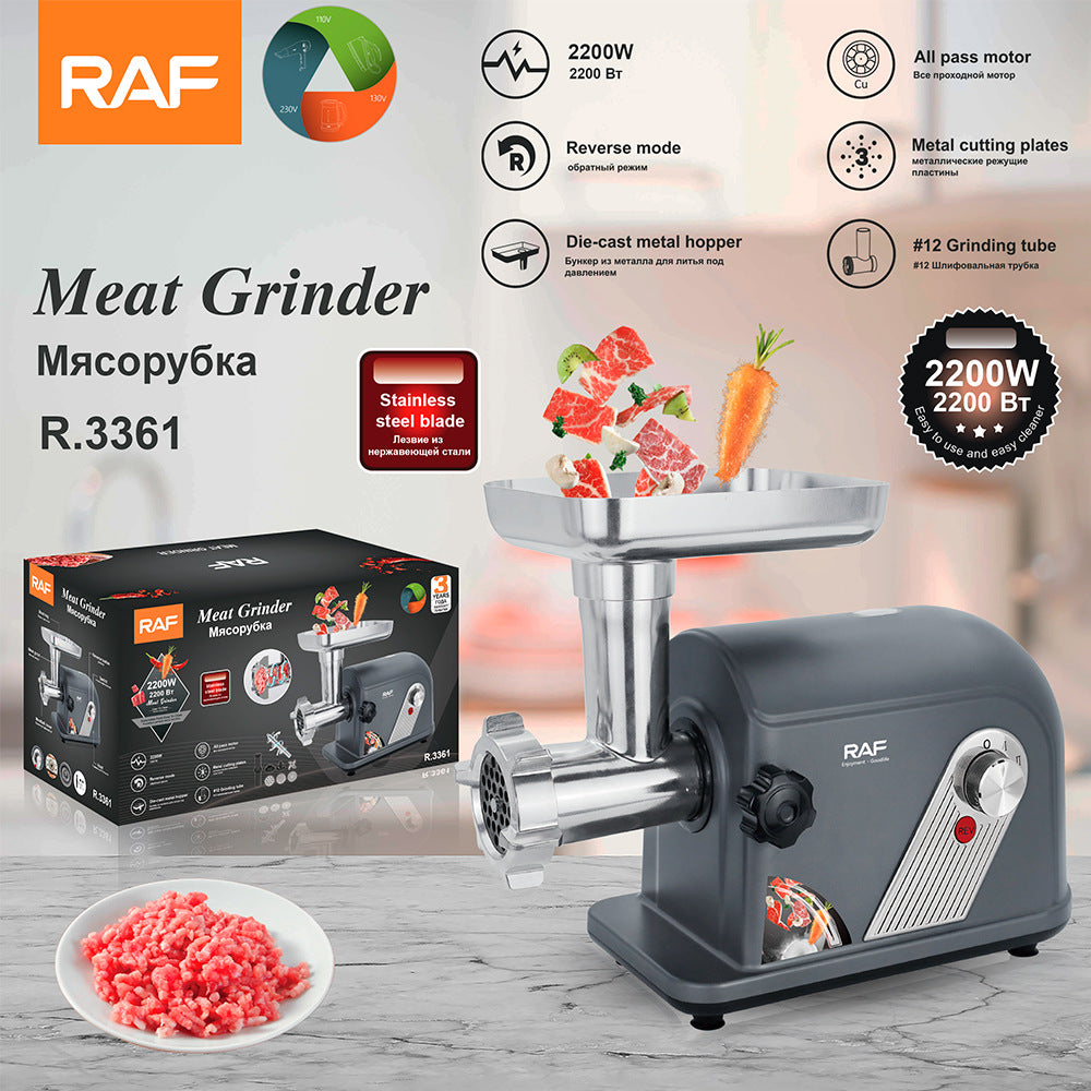 RAF European Standard 220v Household Small Meat Grinder 6-in-1 Blender R.3361 ABS+Electroplating