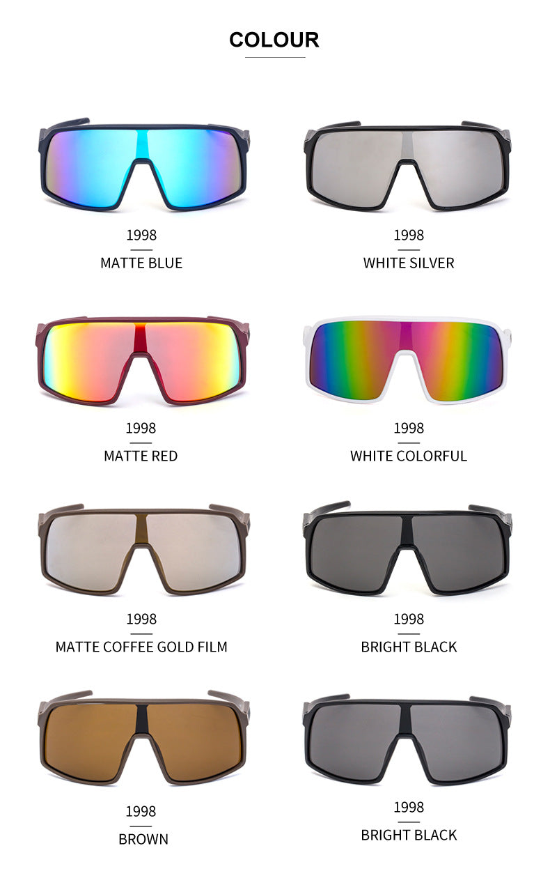 New Colorful Cycling Glasses for Men1998One-piece sunglasses European and American fashion outdoor sports sunglasses