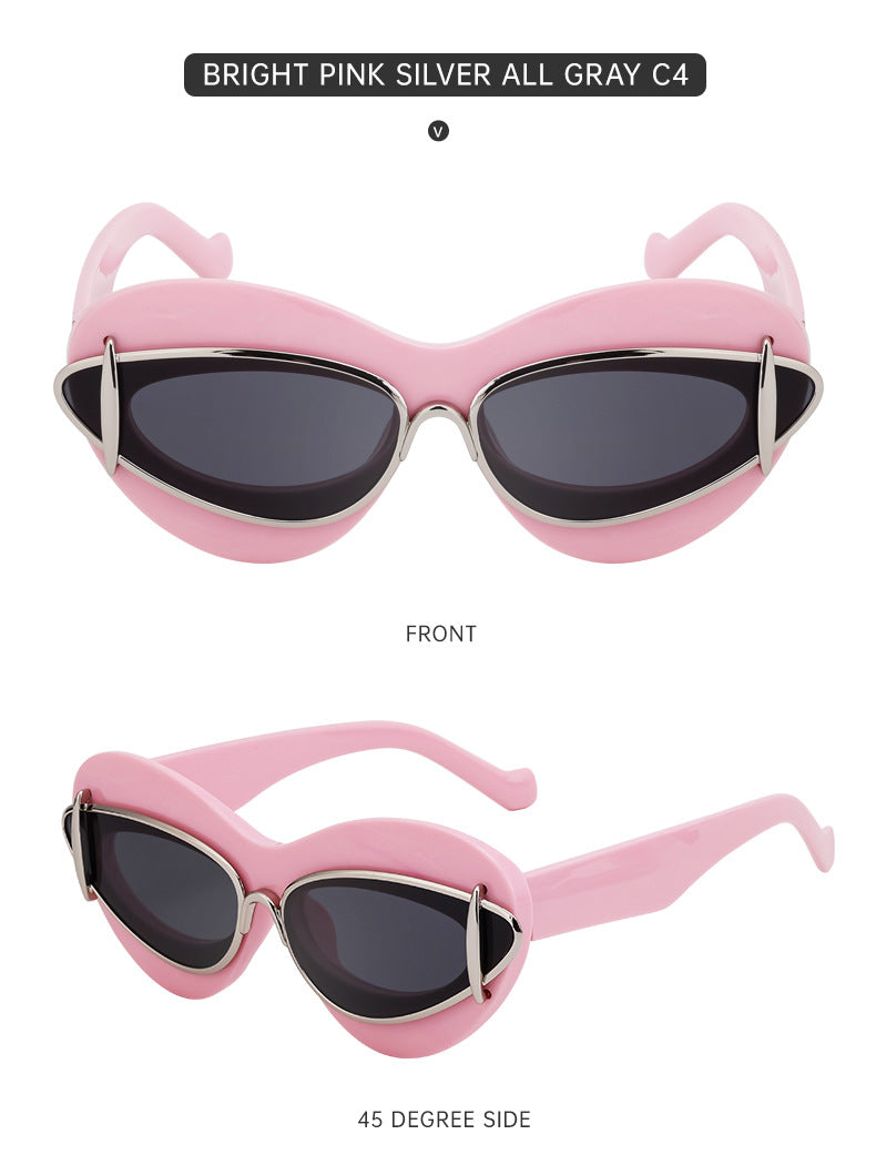 New European and American Fashion Cat Eye Sunglasses for Women Driving, Same Style as Internet Celebrities Y2K Trendy Small Frame Sunglasses sunglas