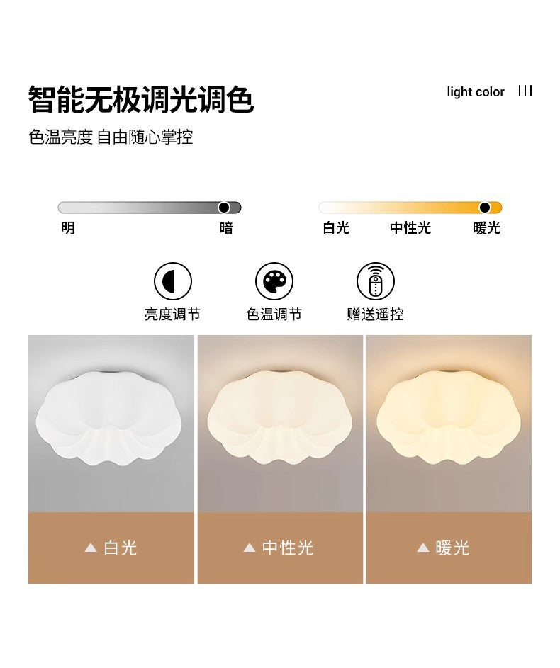 Pumpkin Ceiling Light Cream Style Creative Cloud Master Bedroom Light Round Kindergarten Princess Children's Room Light