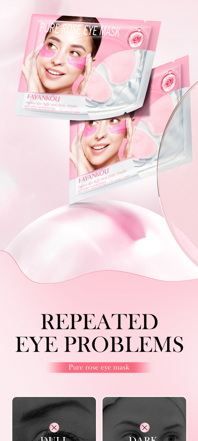 Eye Mask7.9g FAYANKOU24K Golden Aloe Vera Hydrating Nourishing Eye Mask Cross-Border Wholesale