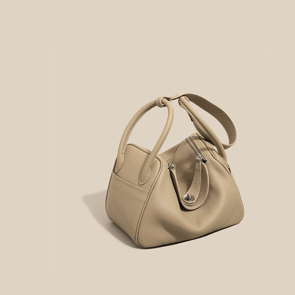 Doctor Genuine Leather Women's Bag2024Handheld Top Layer Cowhide Lychee Pattern Lindy Bag Single Shoulder Handbag Medicine Box Trendy