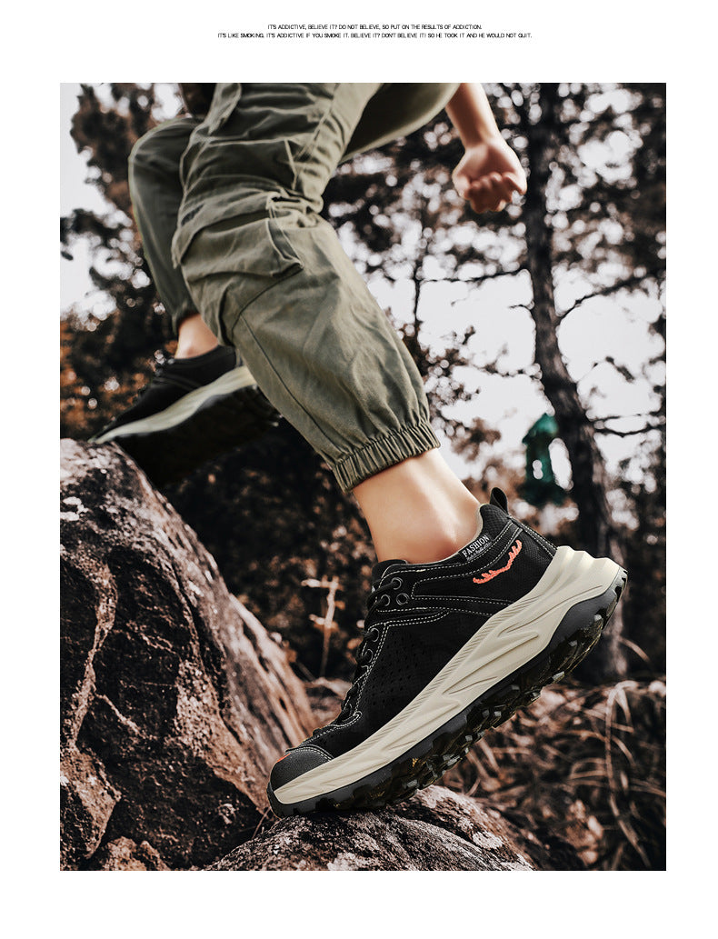 New Thick-Soled Height-Increasing Hong Kong Style Dad Shoes Trendy Retro Outdoor Non-Slip Hiking Shoes Sports Casual Shoes Men's Shoes
