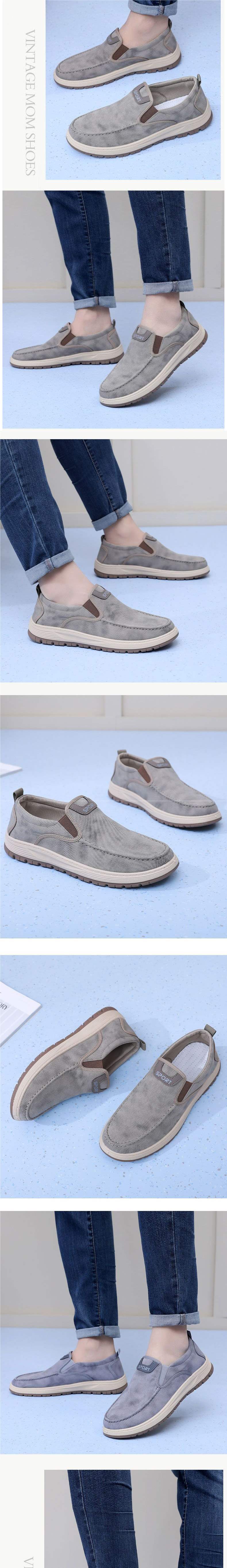 Spring Style Casual Canvas Shoes Versatile Breathable Slip-On Dad Shoes Non-Slip Soft Sole Odor-Resistant Old North Cloth Shoes