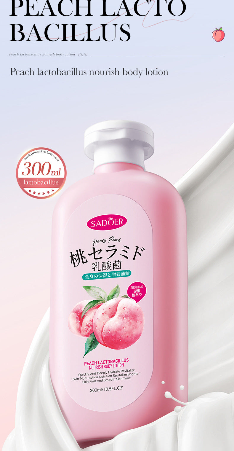 Peach Lactobacillus Body Lotion SADOER Autumn and winter moisturizing body cream cross-border foreign trade wholesale