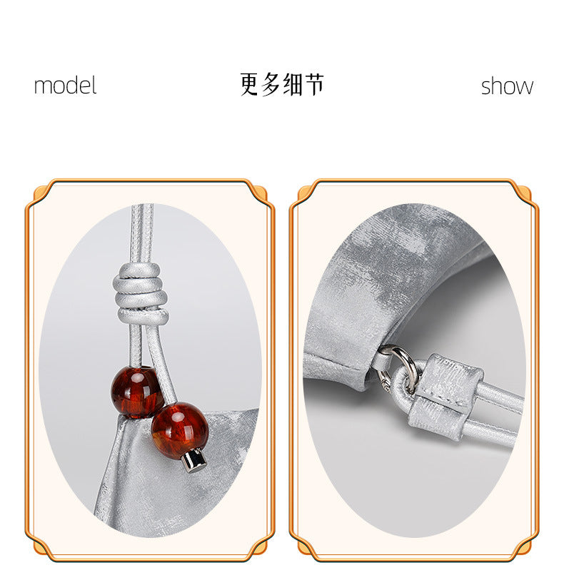 New Chinese Style Pleated Cloud Dumpling Bag Versatile Design Single Shoulder Women's Bag Textured Fashion Crossbody Women's Bag