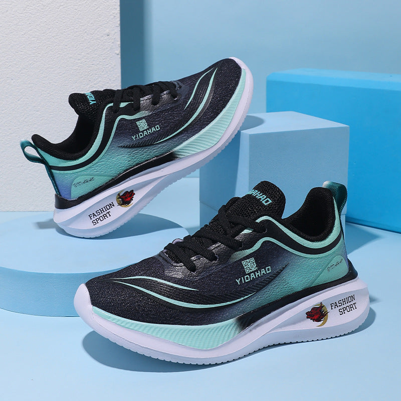 Children's Running Shoes Spring Summer Boys and Girls Shoes Flyknit Lightweight Breathable Elementary School Students Racing Sports Shoes for Young Children