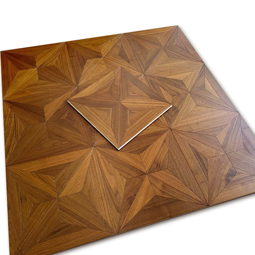 Custom 12mm Square Teak Parquet Flooring | Laminated Flooring Tiles PU Waterproof Anti-slip for Outdoor Use Luxury Home