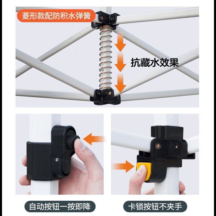 Outdoor Tent Electric Vehicle Tricycle Sunshade Parking Shed Rainproof Shed for Street Vendor Night Market Four-legged Corner Sunshade