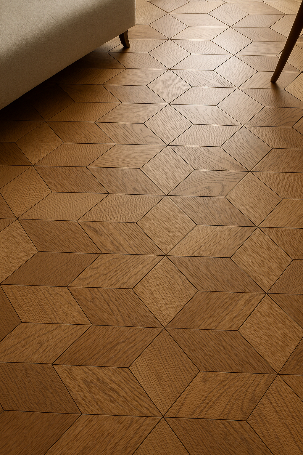 Premium 14mm Multilayer Hexagon Oak Flooring | Decorative Engineered Oak Parquet Custom Finish Options for Outdoor Use