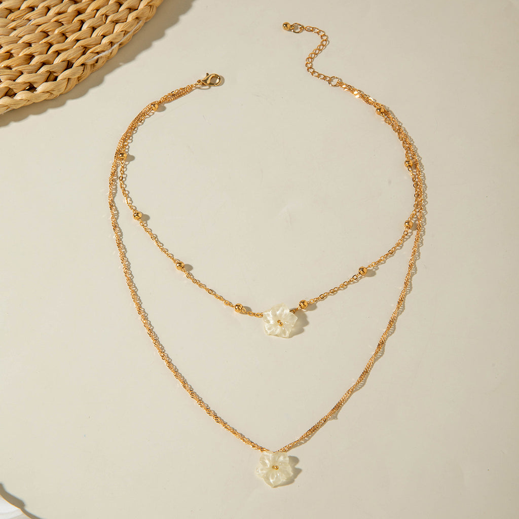 European and American Ornament Fashionable and Simple Diamond-Encrusted Chain Necklace for Women Creative Water Drop Multi-layer Pendant Collarbone Necklace