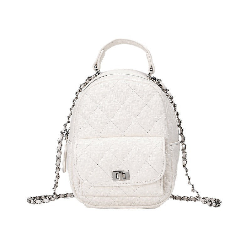 Chanel Style Quilted Chain Backpack New Simple Japanese and Korean Style Cute Mini Handbag for Women