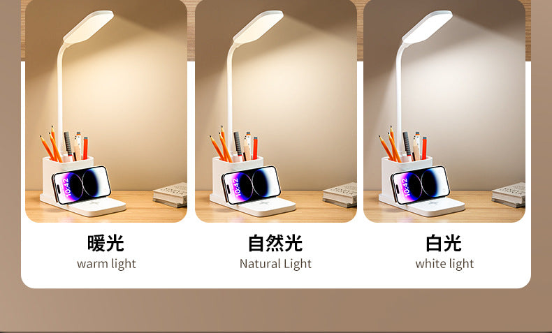 Custom Desk Lamp Study Eye Protection Dormitory Lamp Student Desk Rechargeable Children's Desktop Lamp Pen Holder Reading Lamp