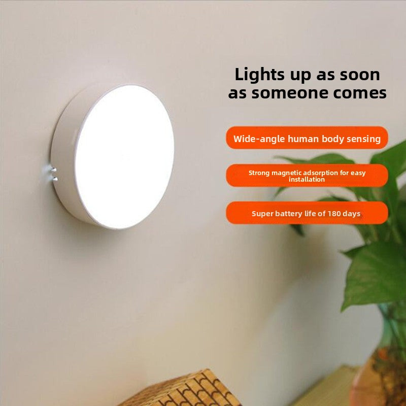 LED Intelligent Human Body Sensor Light USB Rechargeable Night Light Corridor Light Home Aisle Wardrobe Light Bedroom Bedside Light