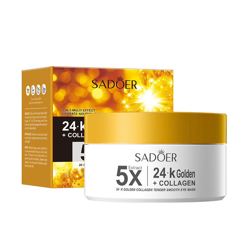 Cross-border Boxed Eye Mask80pcs/100g  Snake Venomoid Peptide Seaweed Condensing Smooth Eye Mask Export Manufacturer Wholesale