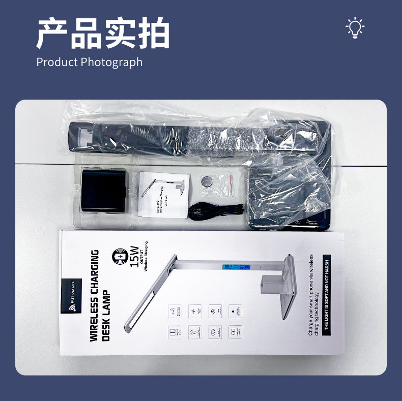 LED Display Screen Multi-Function Desk Lamp with Alarm Clock, Eye Protection Study Lamp, Foldable Touch Smart Reading Lamp