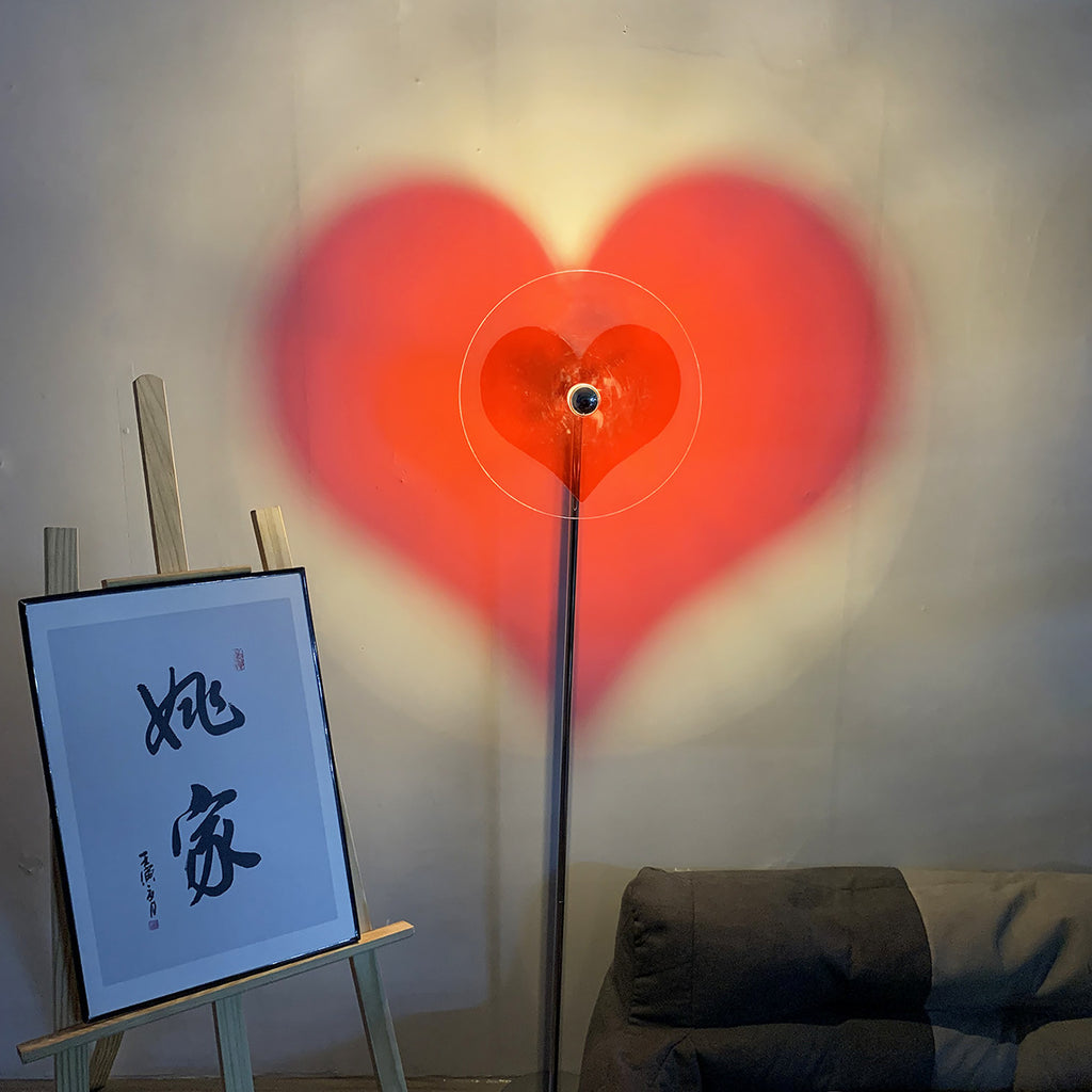 Romantic Love Bauhaus Table Lamp USB Plug-in Internet Celebrity Table Lamp Atmosphere Floor Lamp Projection Lamp Heart Lamp
