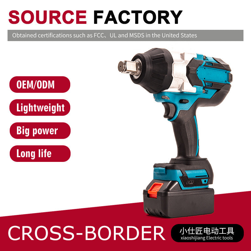 Cross-Border Trade High-Torque Lithium Battery Rechargeable Electric Wrench Portable Auto Repair Air Gun Woodworking Framing Tool
