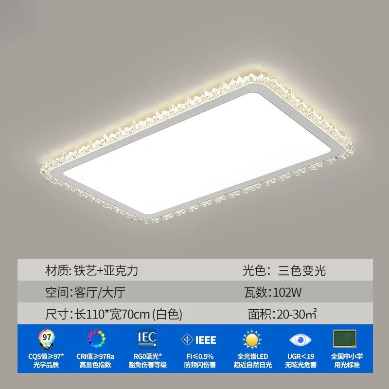 Light Luxury Living Room Ceiling Lamp2025New Year's Crystal Lamp High-end Bedroom Main Lamp Round led Eye Protection Lighting