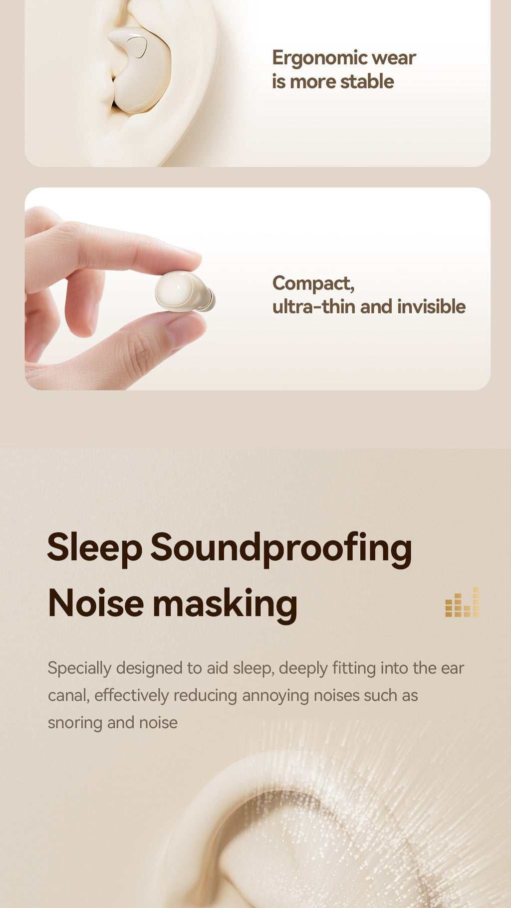 New M1262-in-1 Wireless Sleep Mini Long Battery Life Ultra-High Sound Quality Wireless Bluetooth Earbuds