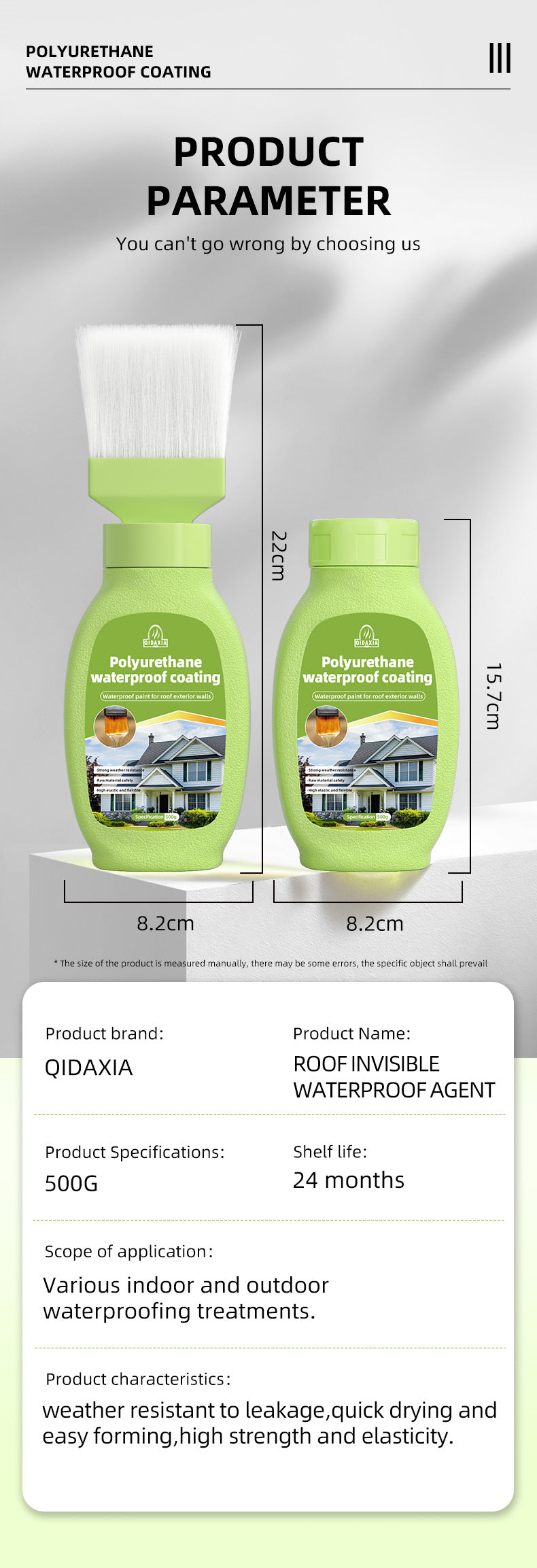 Water-Based Polyurethane Multi-Color Waterproof Leak Repair Roof Waterproof Glue Coating Brush House Leak Coating Sealant