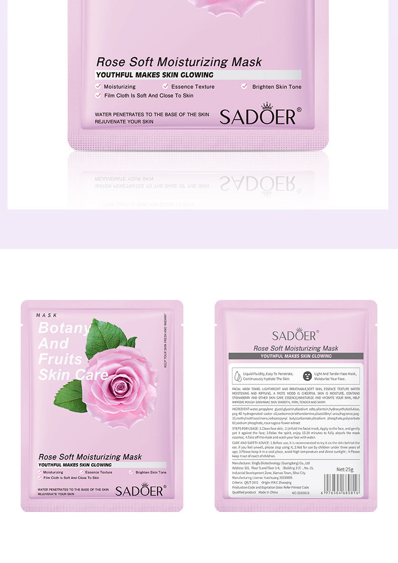 Fruit Mask SADOER Avocado Rose Hydrating Moisturizing Tablets Cross-border Foreign Trade Skincare Wholesale