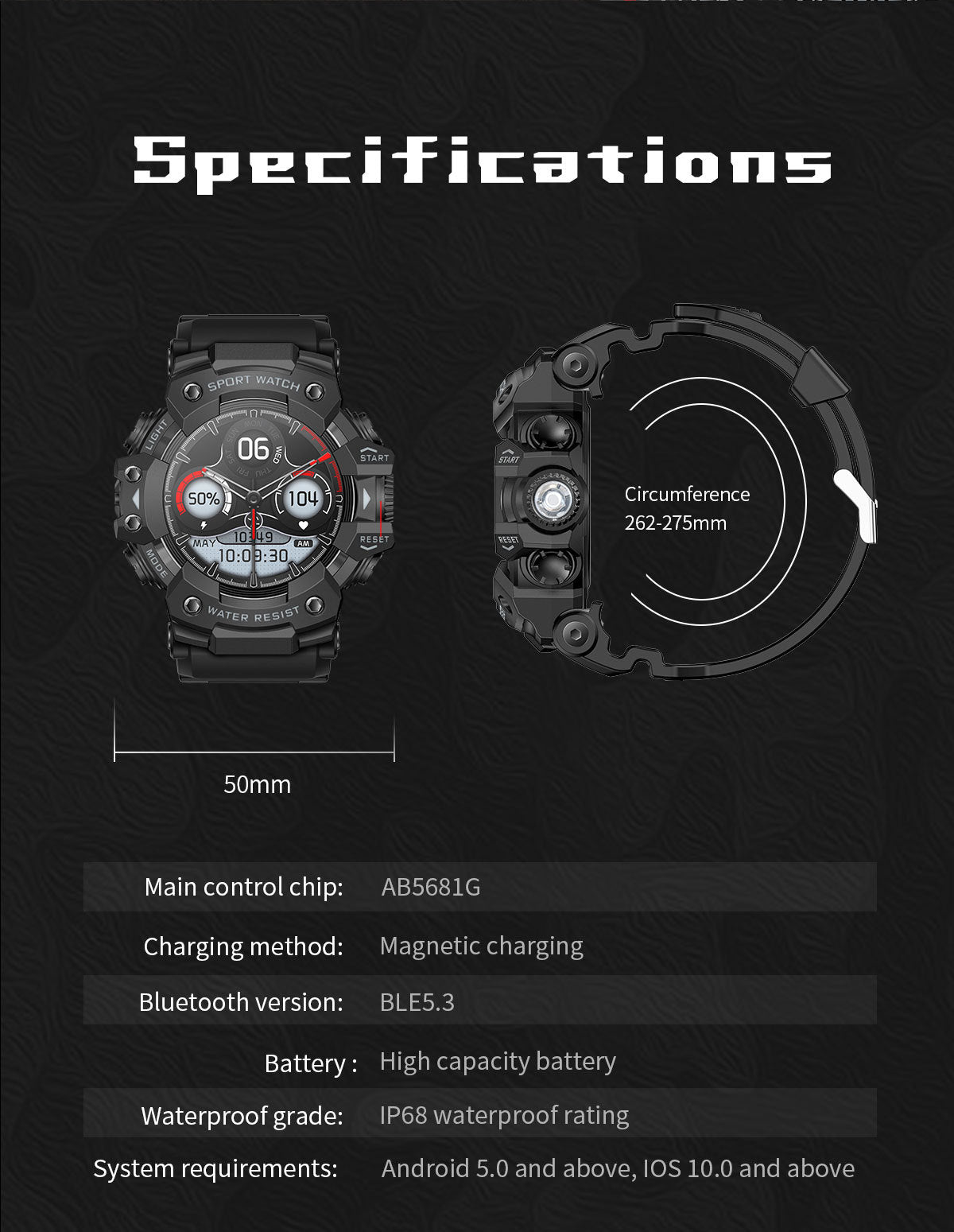 LC21Smart Watch Bluetooth Call True Heart Rate Step Sleep Compass Deep Waterproof Mechanical Style Sports