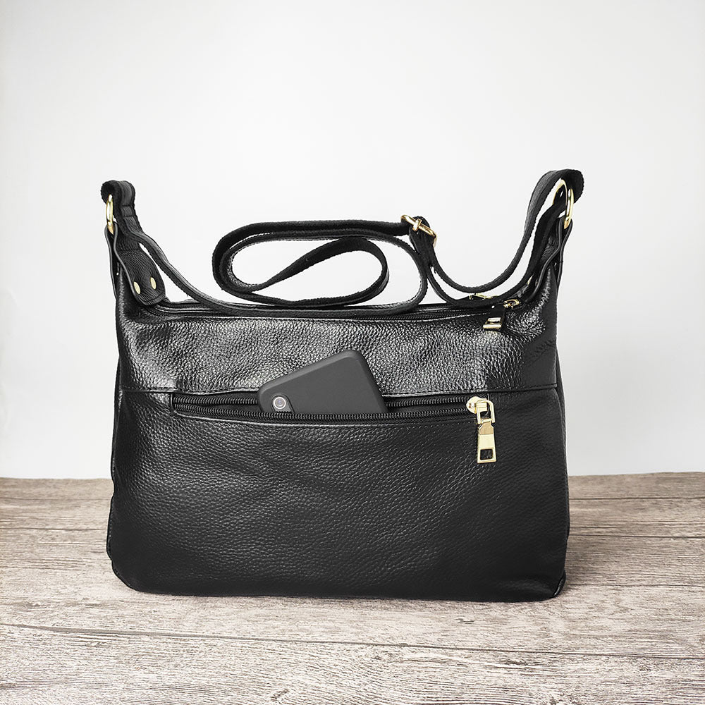 Guangzhou Shiling Genuine Leather Women's Bag for Middle-aged and Elderly Mothers, Multi-pocket Large Capacity Single Shoulder Crossbody Bag Trend