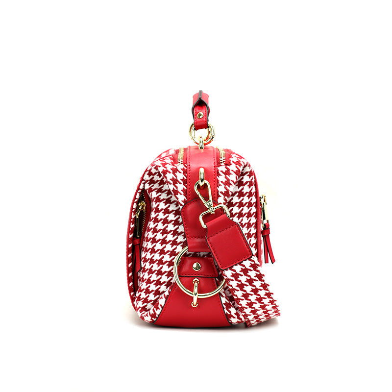 New European and American Trendy Fashion Simple Personality Elegant Versatile Plaid Single Shoulder Handbag Crossbody Women's Bag