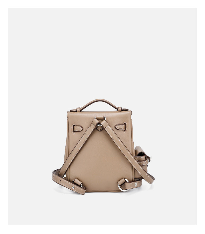 Genuine Leather Vintage Kelly Bag for Women, High-End Versatile Underarm Commuter Messenger Bag, Top Layer Cowhide Single Shoulder Crossbody Bag for Women