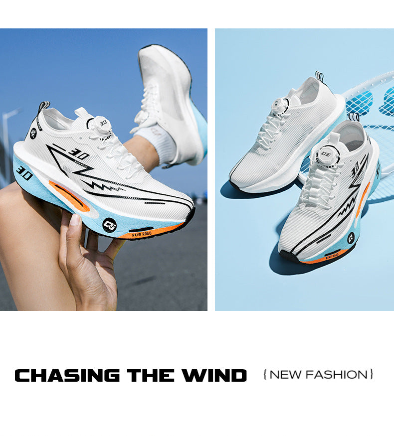 Summer New Fashion Breathable Comfortable Durable Running Shoes Men's Shoes Real Carbon Plate Cushioning High Elasticity Couple Sports Shoes