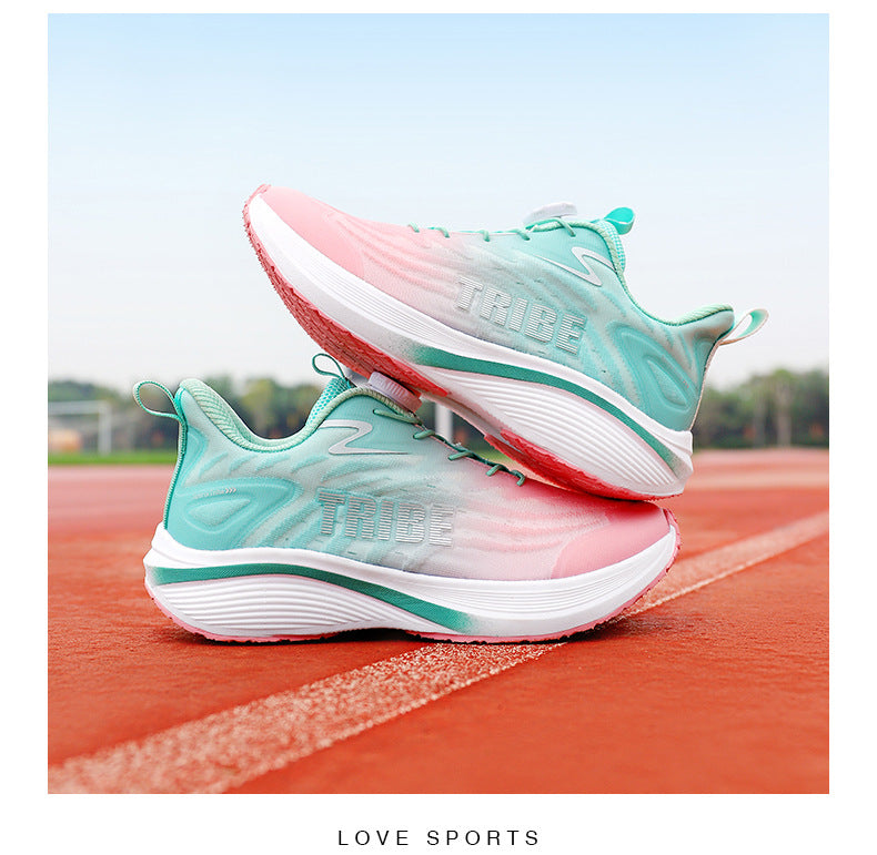 Full Palm Carbon Plate Running Shoes Mesh Ultra-Light Shock Absorption Men and Women Students Racing Jogging Sports Marathon Professional Running Shoes